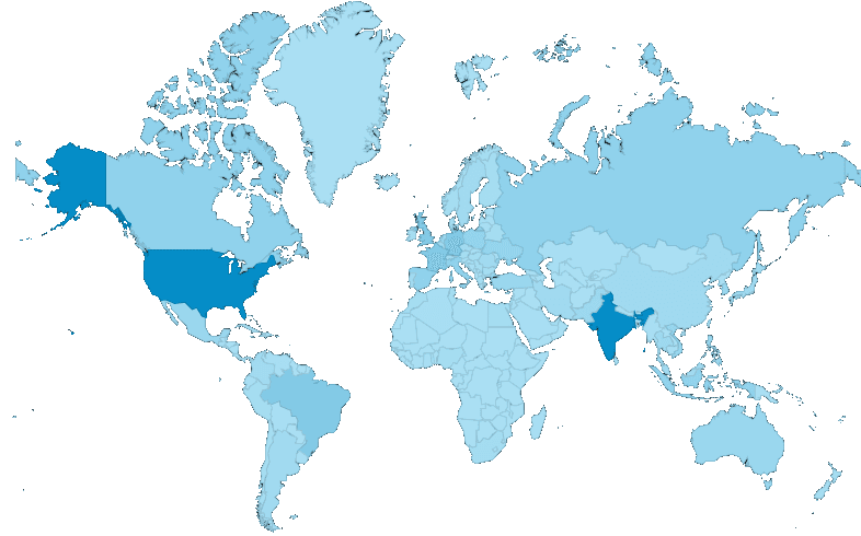 Our Code World gets visits every month from almost all the countries of the world !