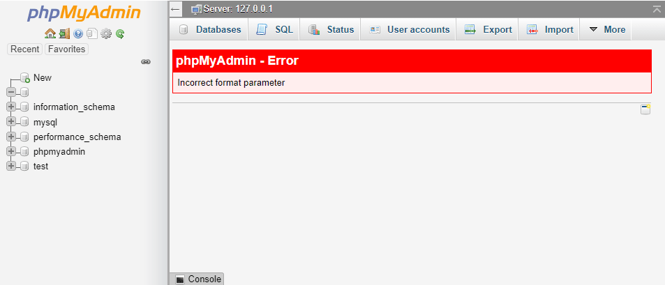 mamp phpmyadmin error
