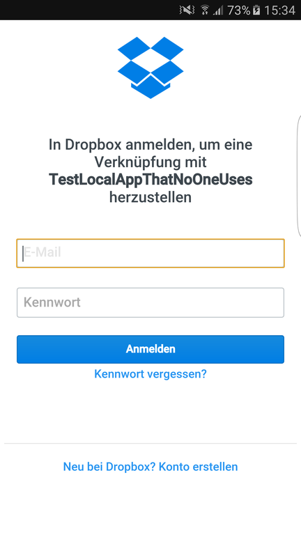 dropbox login error