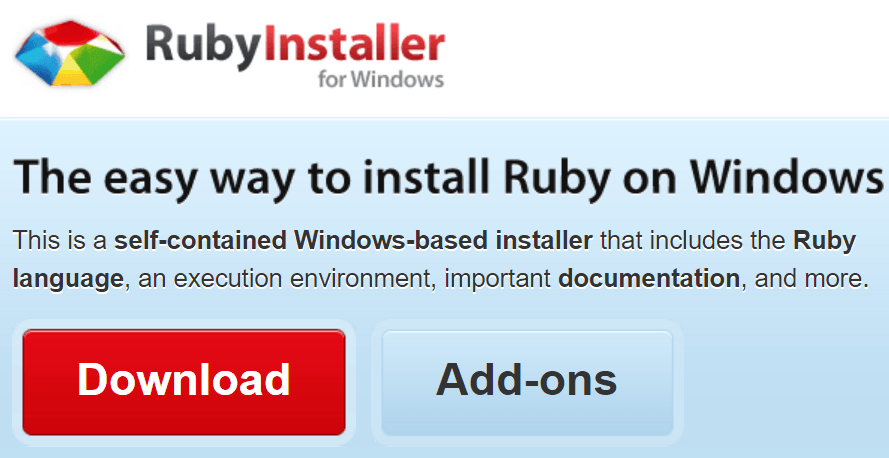 Ruby install Windows. Rubyinstaller. Ruby Windows. Ruby hello World.