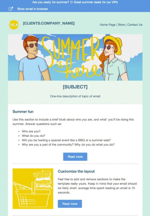 Free html template email