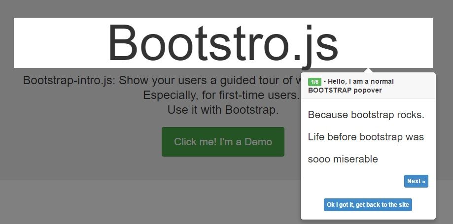 Bootstro plugin