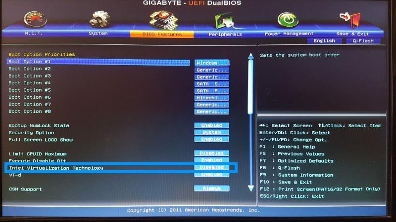 sas university edition vt x is disabled in the bios