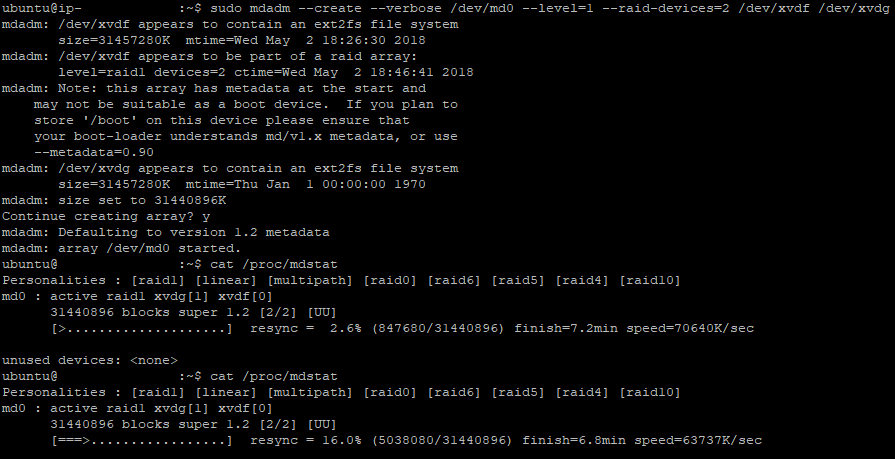 How to implement a software RAID 1 Array (mirror) in Ubuntu 16.04 | Our ...