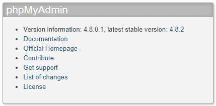 PHPMyAdmin Version