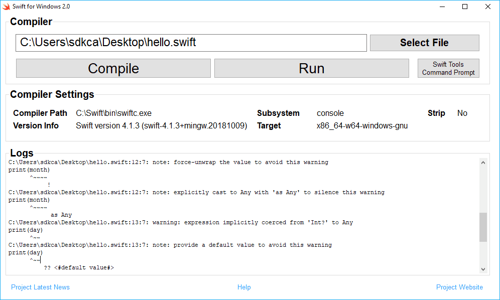 Swift Warnings Notes