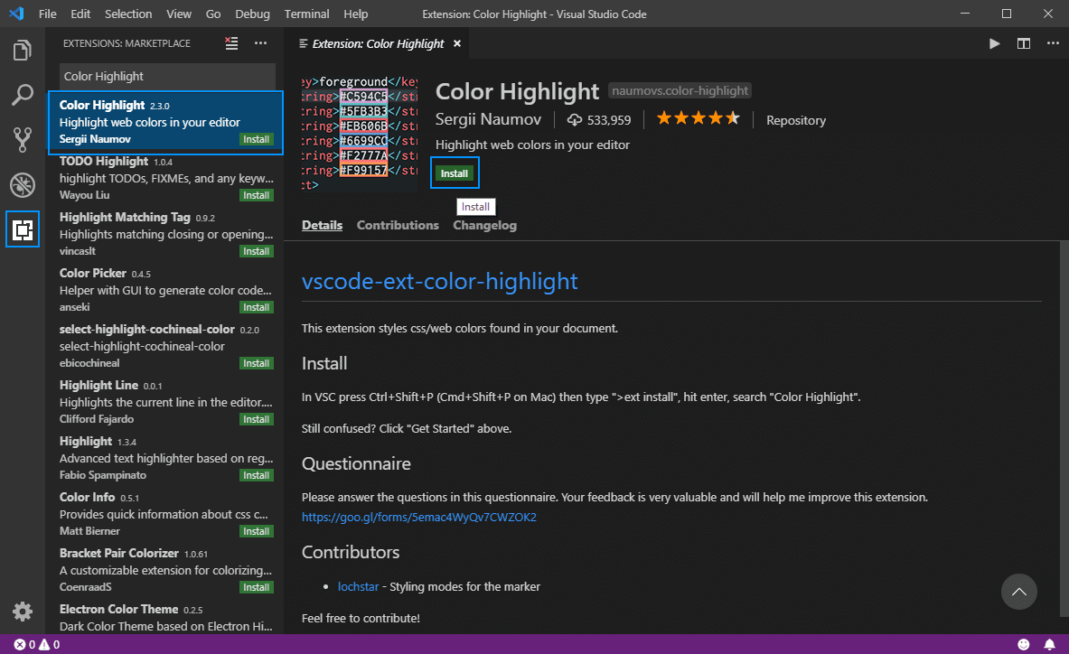 How To Highlight Colors Rgb Hex Hsl Rgba In Visual Studio Code Our Code World