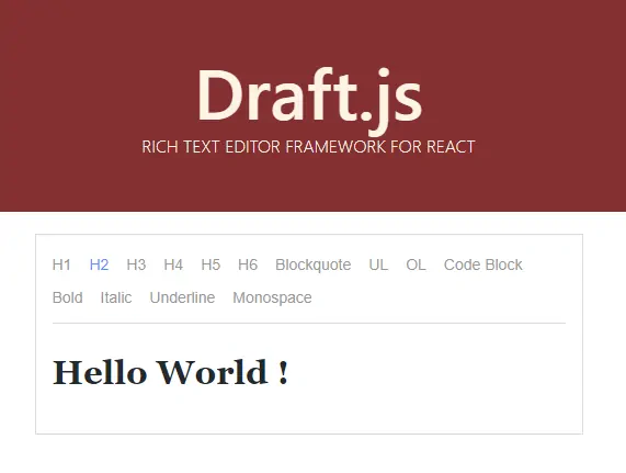 Draft.js React Rich Text Editor