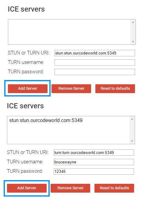 Stun/Turn server test Trickle ICE WebRTC