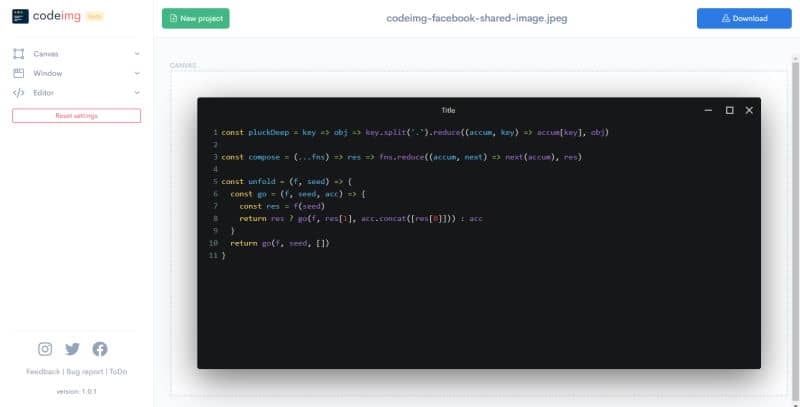 Codeimg.io 代码截图工具