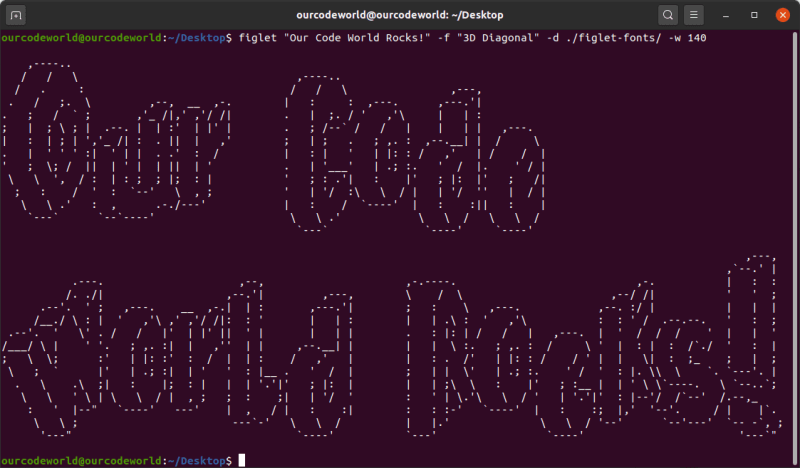 如何在Ubuntu中使用Figlet从CLI生成ASCII艺术文本？