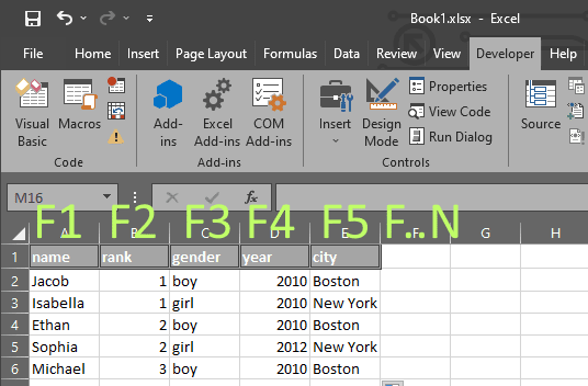 Query Columns Excel VBA