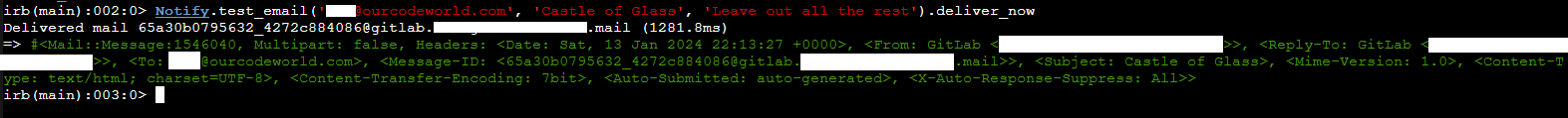 GitLab SMTP Success