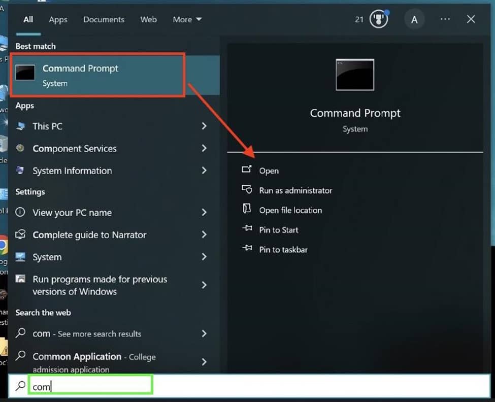 through command line interface